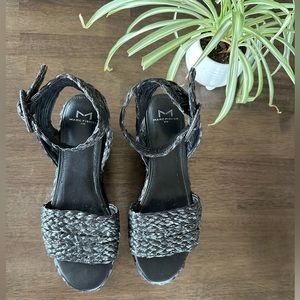 Marc Fisher LTD Marcell Black Espadrille Woven
Platform Wedge Sandals size 8M